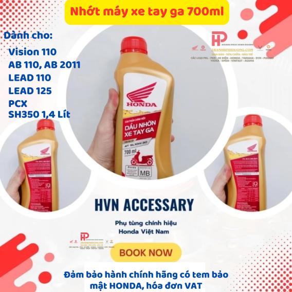 Dầu nhớt cho xe tay ga HONDA Vision Air Blade 110  Lead 110  (700ml)