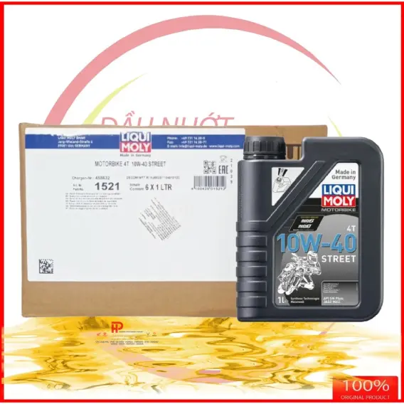 NHỚT LIQUI MOLY (MOTORBIKE 4T STREET 10W40 LIQUI MOLY) - 1521 DUNG TÍCH 1 LÍT